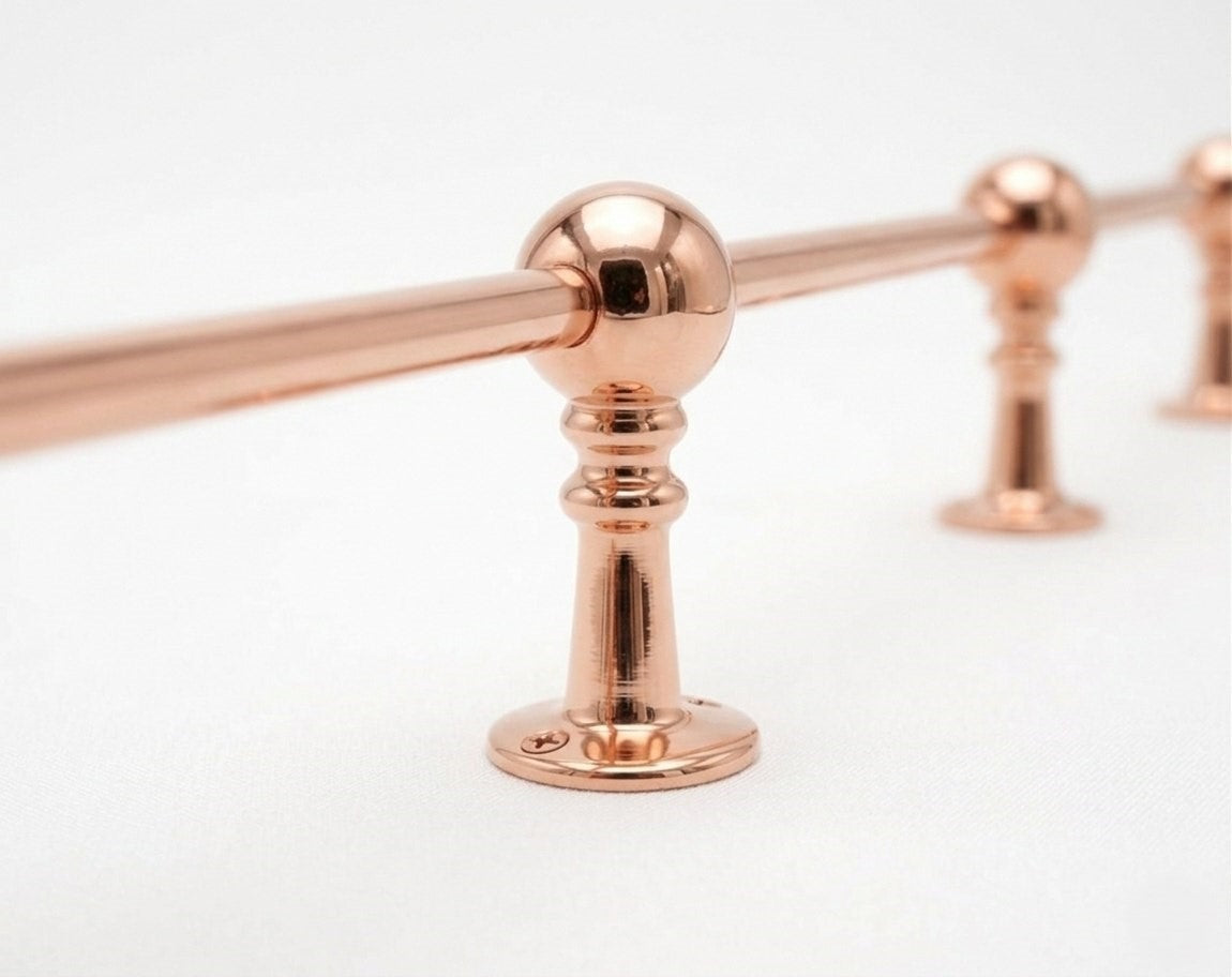 Solid Brass Gallery Rail in Light Copper Finish