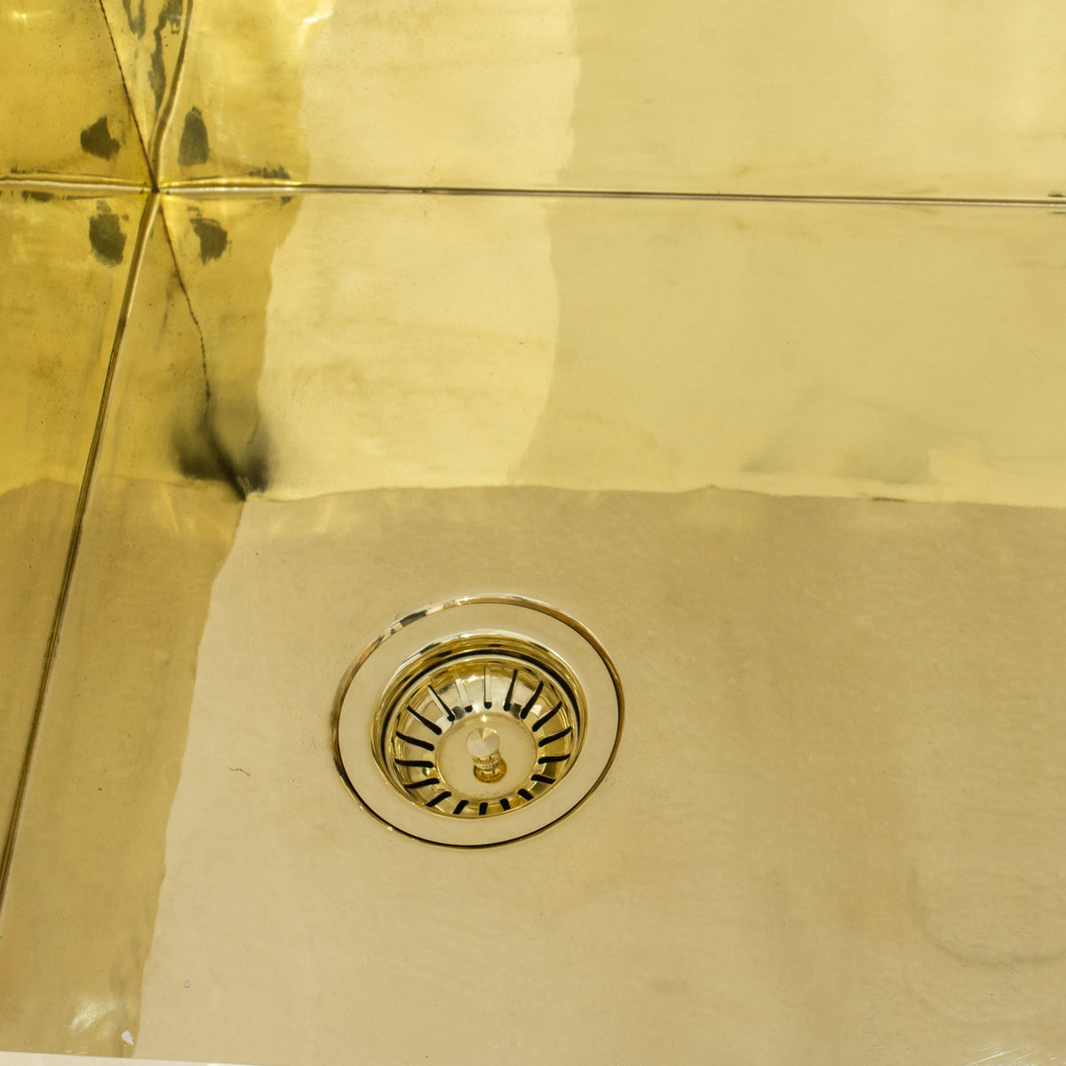 Smooth Unlacquered Brass Farmhouse Kitchen Sink | Double Drain