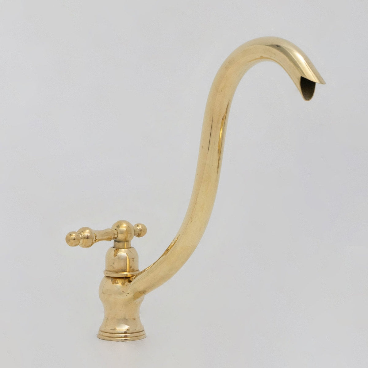 Solid Brass Cold Water Tap, Unlacquered Brass Faucet With Traditional Cross Handles
