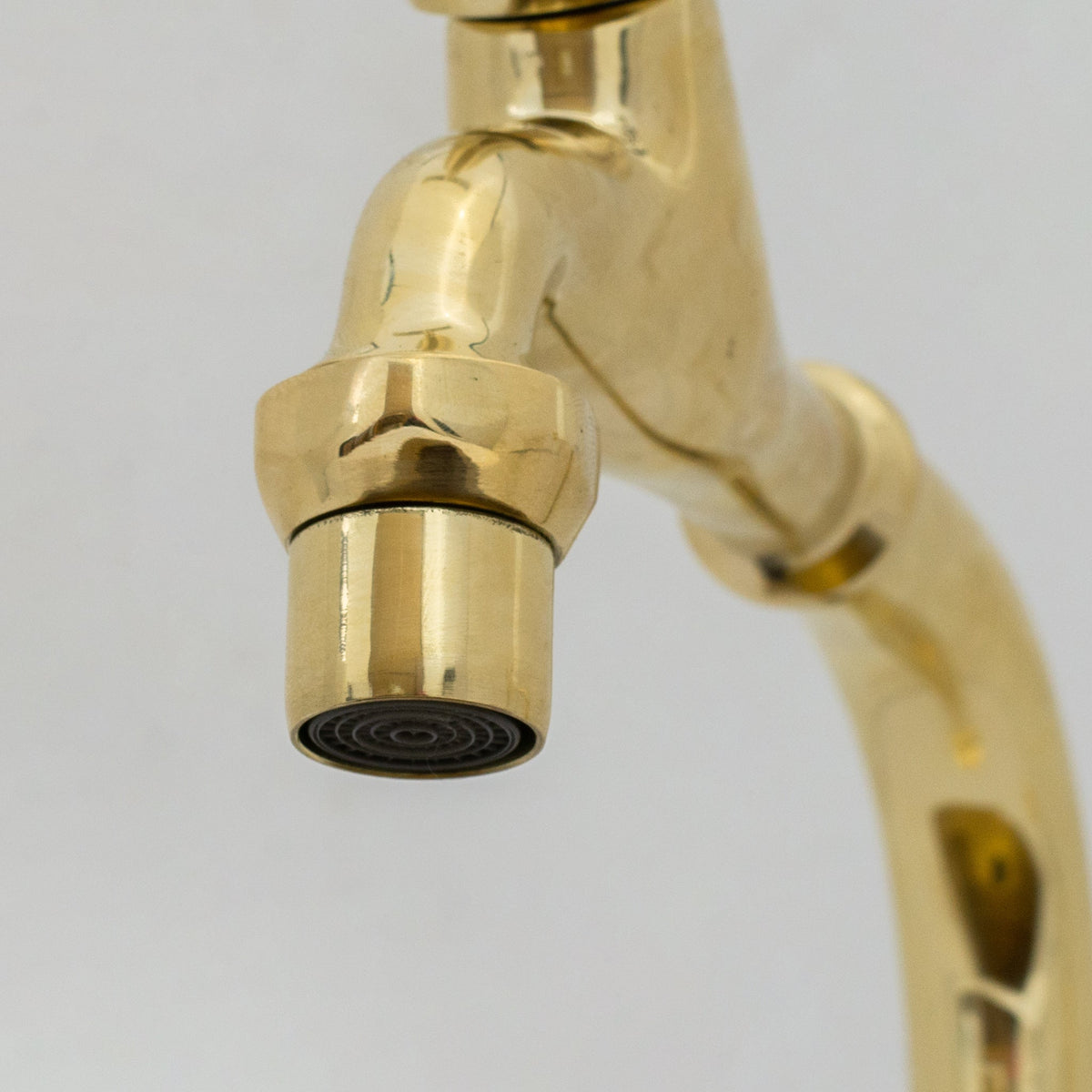 Solid Brass Deck-Mount Kitchen Bib Taps – Double Pillar Faucet Set for Hot & Cold Water