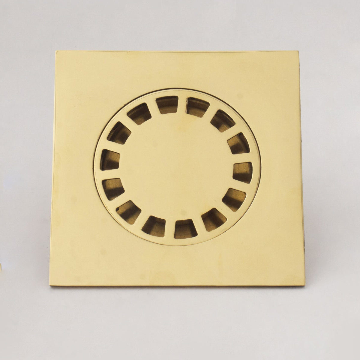 Solid Brass Square Floor Drain | Smooth Style | Unlacquered Shower Drain