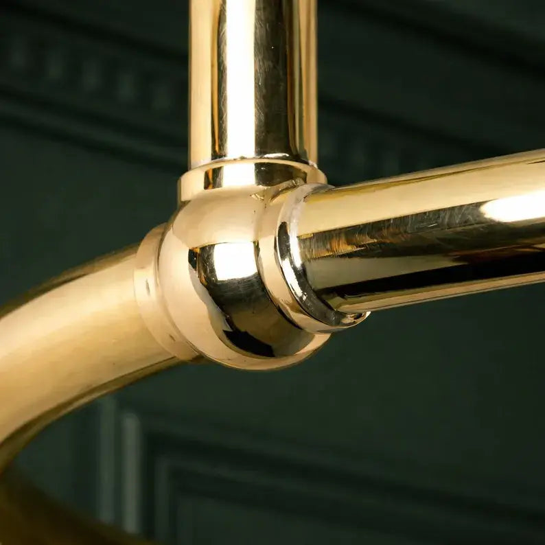 Brass U-Shaped Shower Curtain Rod, 30 mm Solid Brass