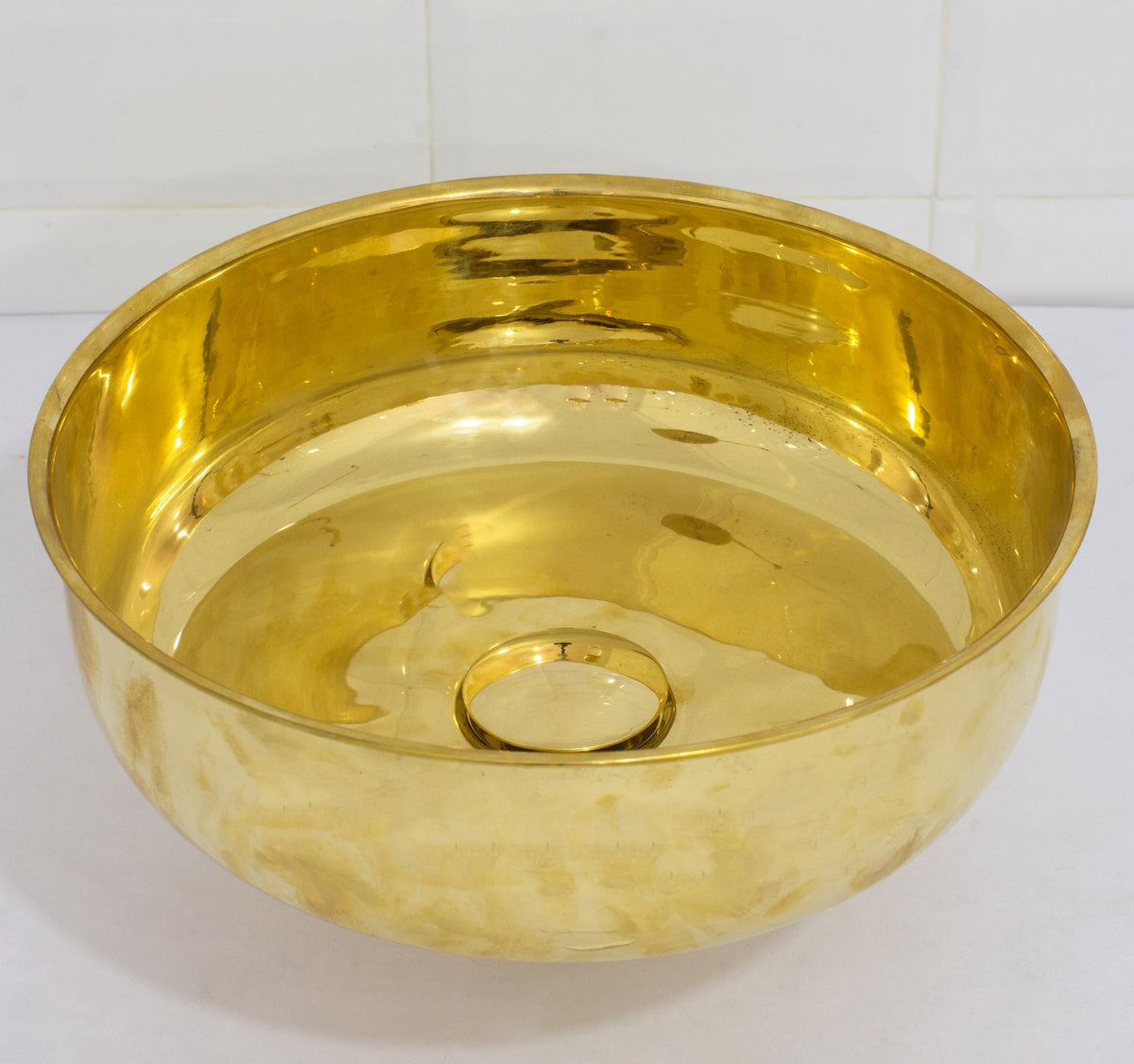 Unlacquered Brass Bathroom Round Vessel Sink | Countertop Basin