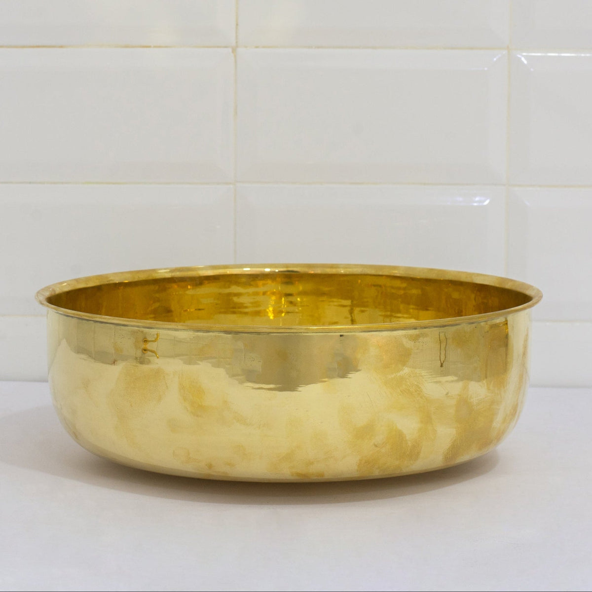 Unlacquered Brass Bathroom Round Vessel Sink | Countertop Basin