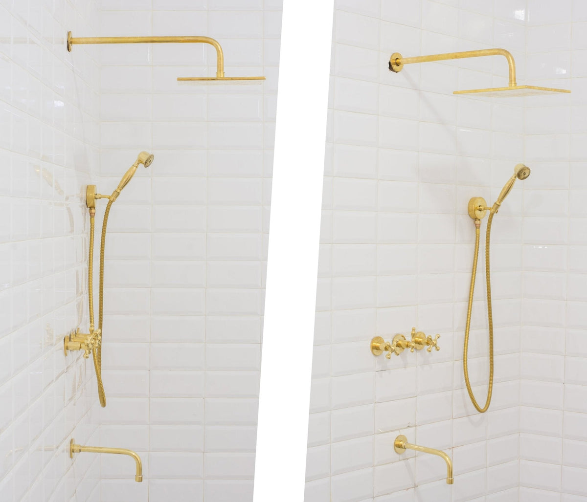 Unlacquered Brass Shower | Rain Shower Set | 3 Options