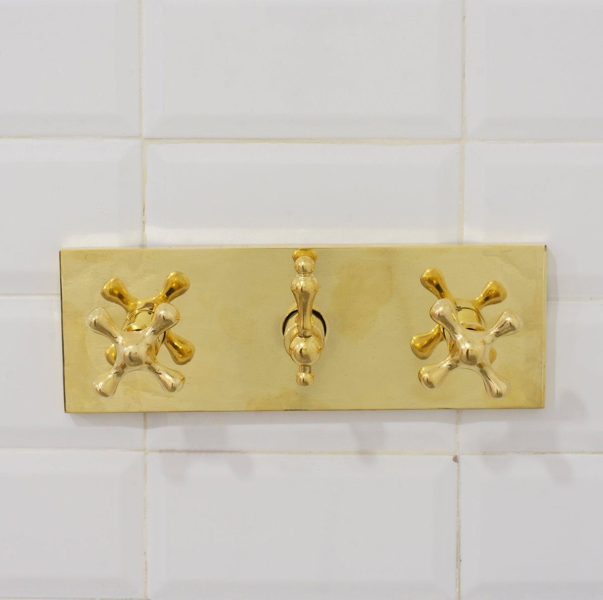 Unlacquered Brass Shower System – Built-In Showerhead with Handheld – Concealed Wall Shower Set