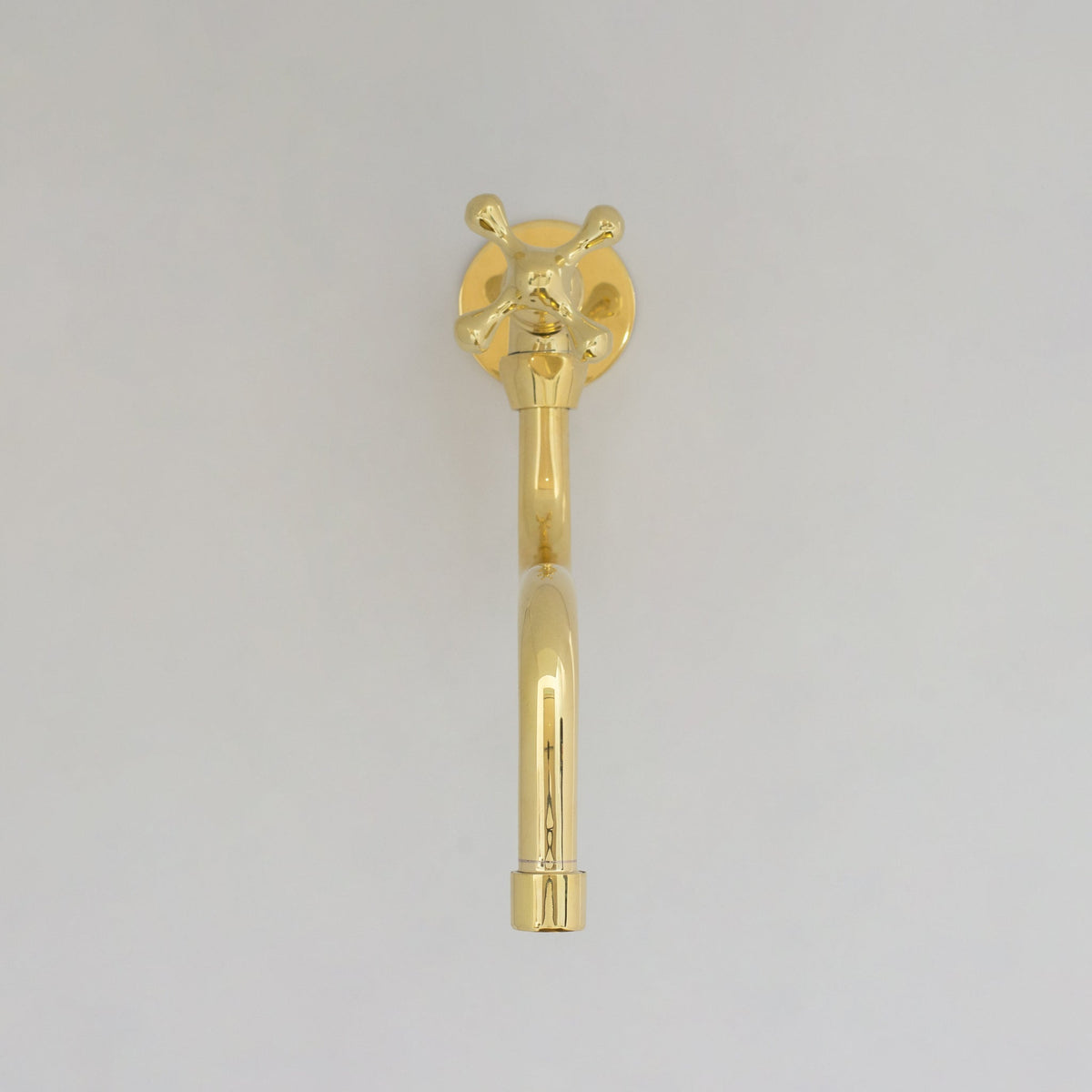 Unlacquered Brass Wall Mount Stove Faucet, Brass Pot Filler Faucet With Swiveling Neck