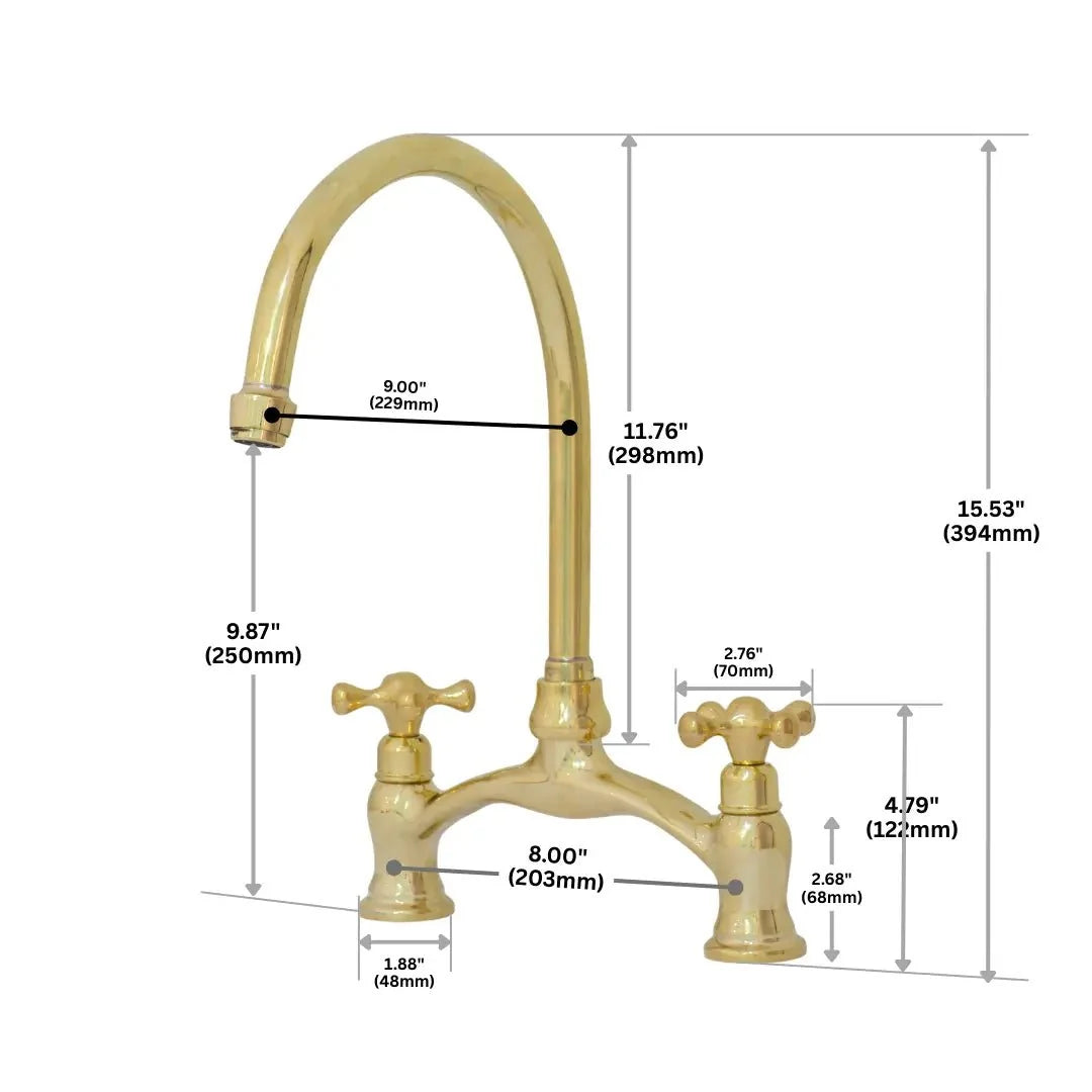Verdeau - Unlacquered Bridge Kitchen Faucet