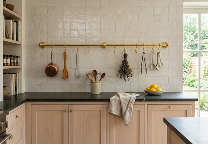 Unlacquered Brass Pot Rail - The Utensil Rail