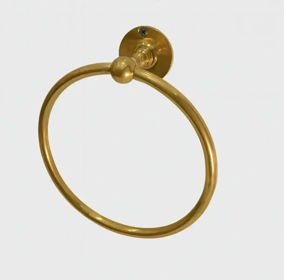 6″ Unlacquered Brass Towel Holder Ring