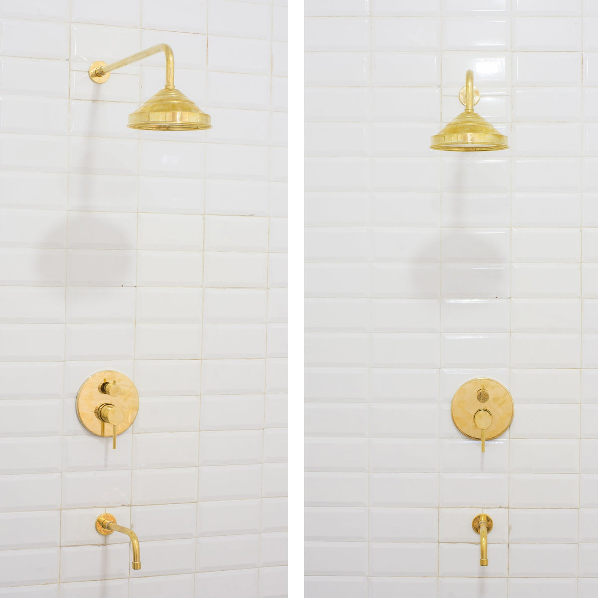 Built-in 2 outlet Brass Shower System - Head Shower System With Tub Filler