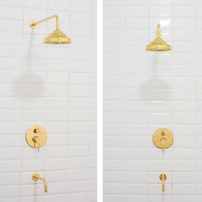 Built-in 2 outlet Brass Shower System - Head Shower System With Tub Filler