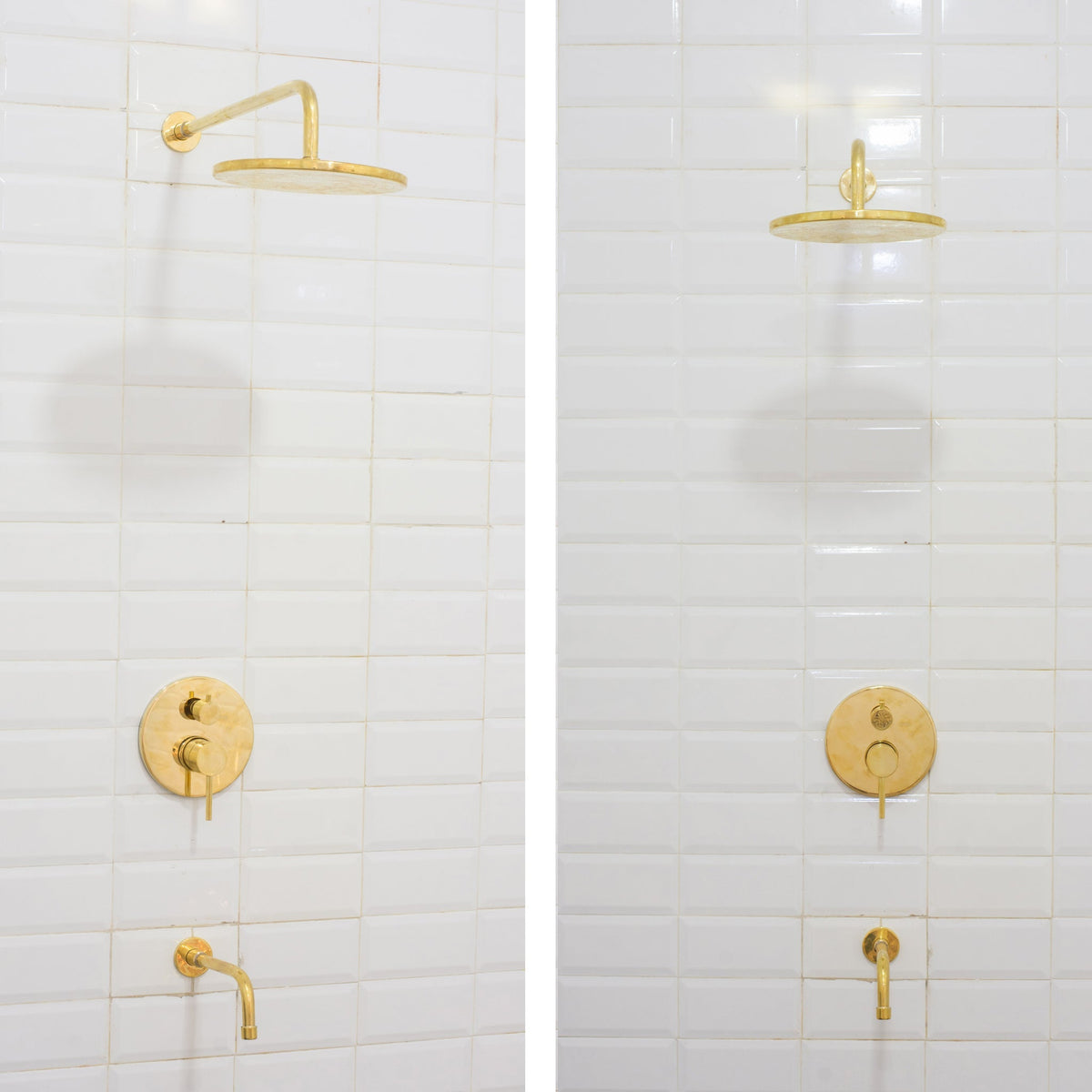 Built-in 2 outlet Brass Shower System - Head Shower System With Tub Filler