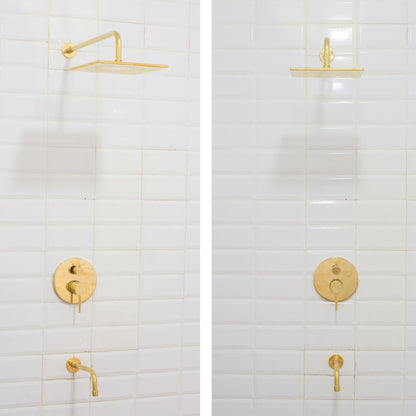 Built-in 2 outlet Brass Shower System - Head Shower System With Tub Filler