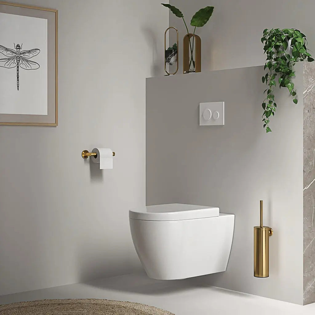 Unpolished Brass Wall Mounted Toilet Paper Holder