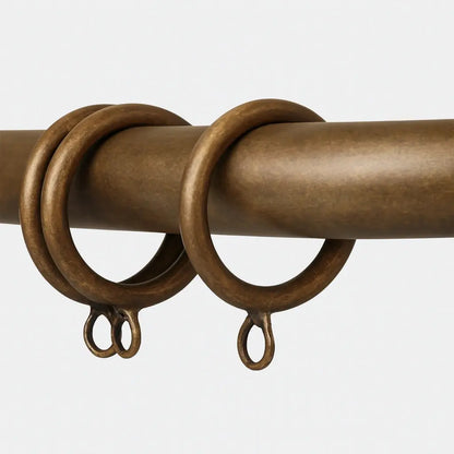 Antique Bronze French Return Curtain Rod - Unlacquered Brass