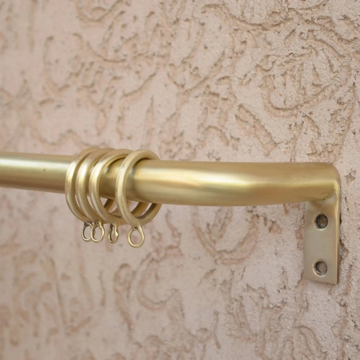 Unlacquered Brass Cafe Curtain Rod With Solid Brass Rings