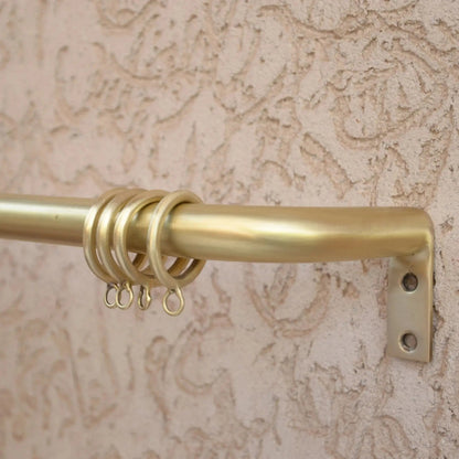 Unlacquered Brass Cafe Curtain Rod With Solid Brass Rings