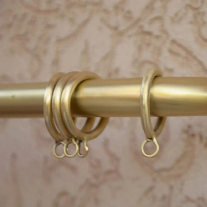 Unlacquered Brass Cafe Curtain Rod With Solid Brass Rings