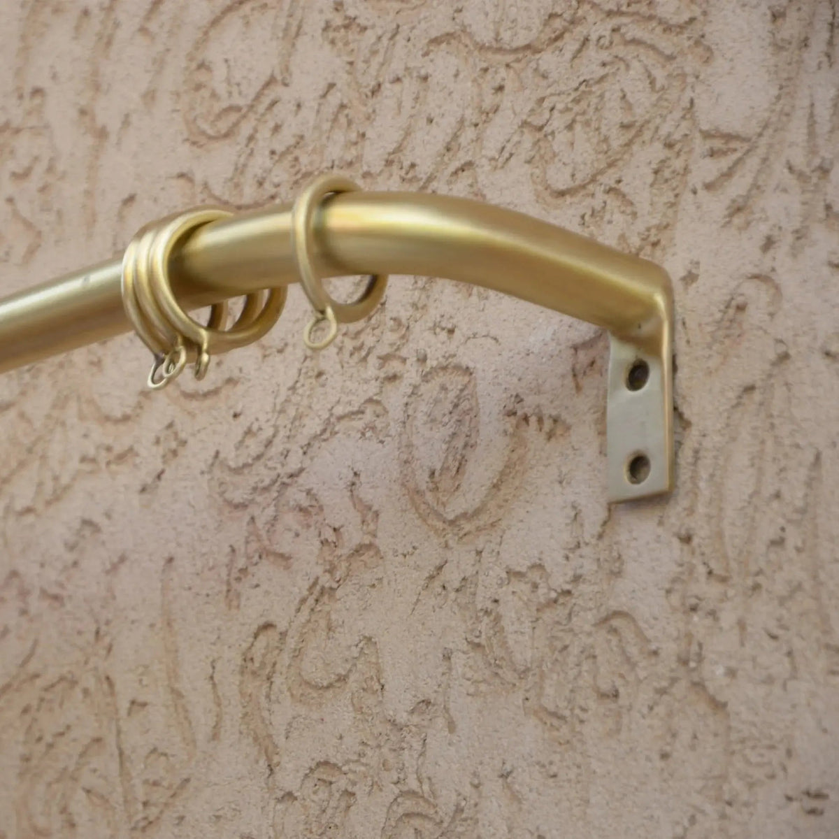 Unlacquered Brass Cafe Curtain Rod With Solid Brass Rings