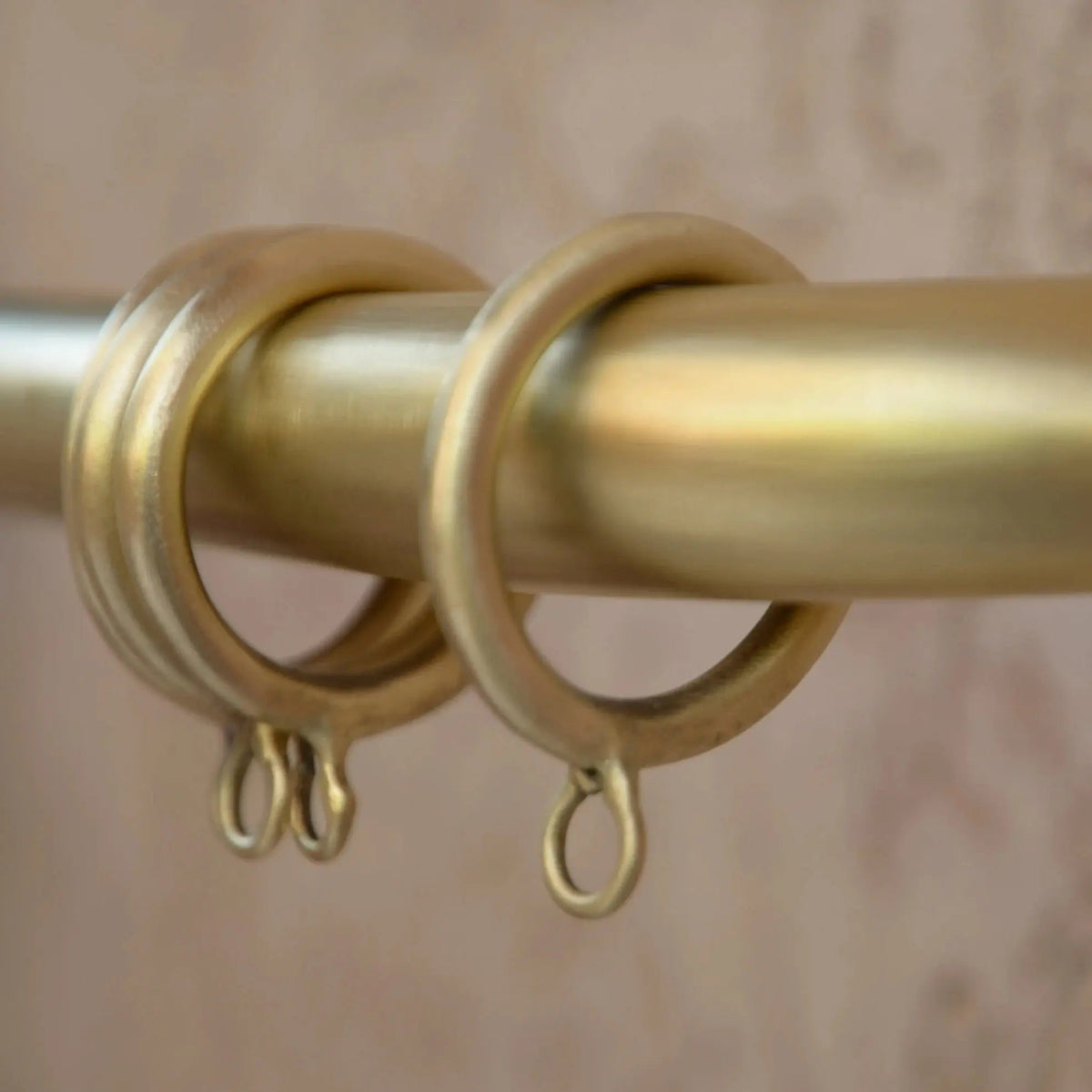 Unlacquered Brass Cafe Curtain Rod With Solid Brass Rings