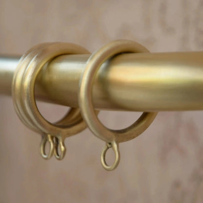Unlacquered Brass Cafe Curtain Rod With Solid Brass Rings