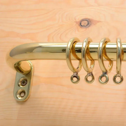 Unlacquered Brass Cafe Curtain Rod, French Return Solid Brass Curtain Holder