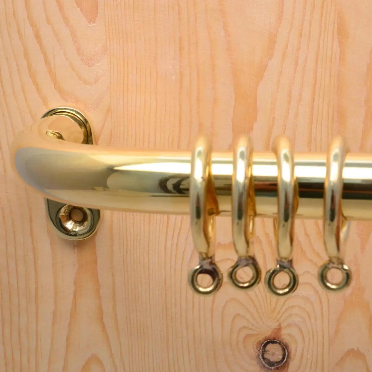 Unlacquered Brass Cafe Curtain Rod, French Return Solid Brass Curtain Holder