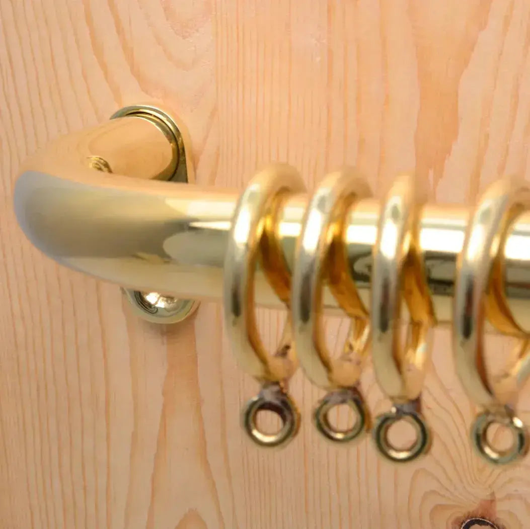 Unlacquered Brass Cafe Curtain Rod, French Return Solid Brass Curtain Holder