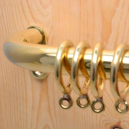 Unlacquered Brass Cafe Curtain Rod, French Return Solid Brass Curtain Holder
