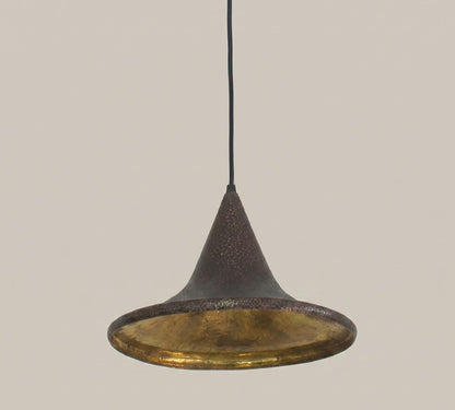 Hand Hammered Antique Brass Pendant Light, Black Dome Hanging Lamp for Kitchen Island