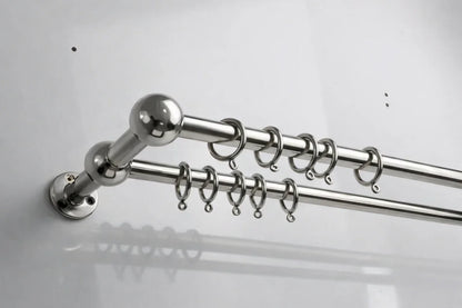 Solid Brass Double Curtain Rod,Nickel Finish– 20 mm Diameter