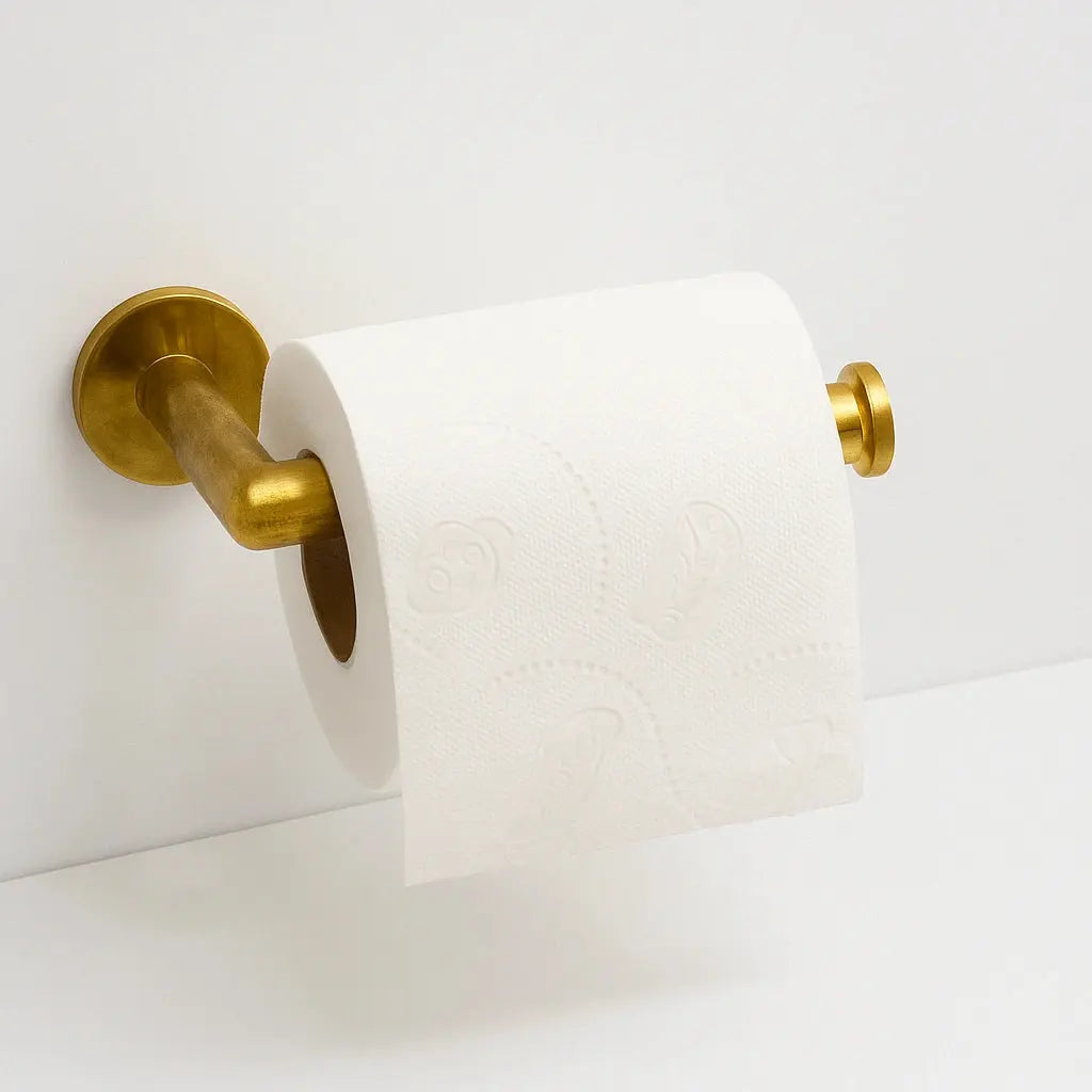 Unpolished Brass Wall Mounted Toilet Paper Holder