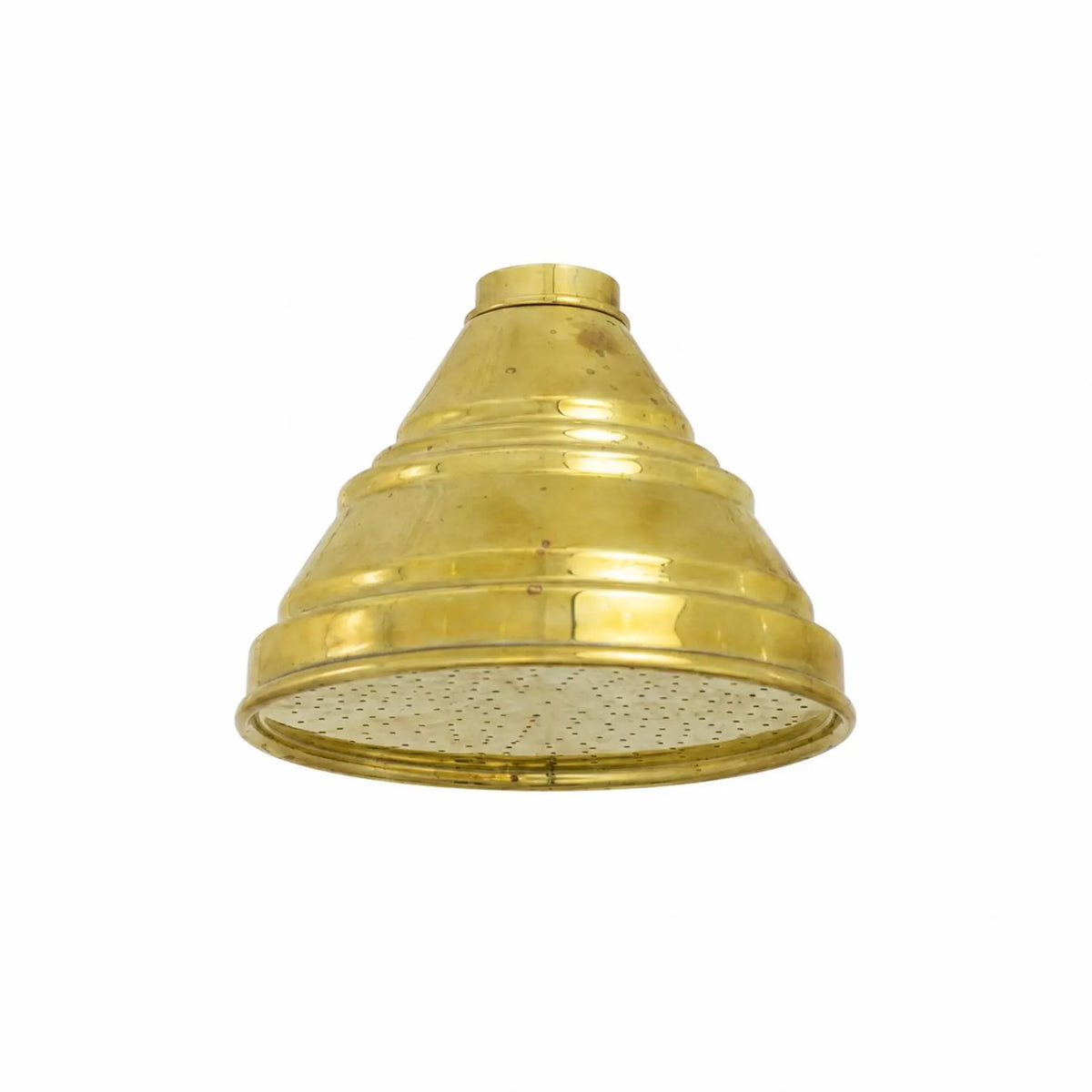 Vintage Solid Brass 4-Inch Rain Shower Head, Farmhouse Bell Design