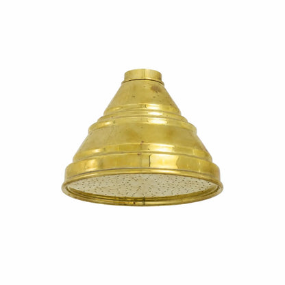 Vintage Solid Brass 4-Inch Rain Shower Head, Farmhouse Bell Design
