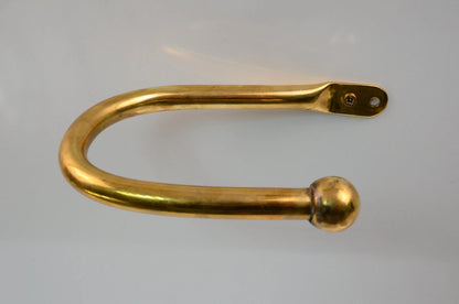 Brass Curtain Holdback, Minimalist U Shape Drapery Tieback