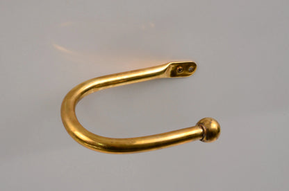 Brass Curtain Holdback, Minimalist U Shape Drapery Tieback