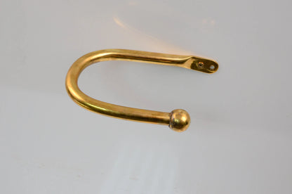 Brass Curtain Holdback, Minimalist U Shape Drapery Tieback