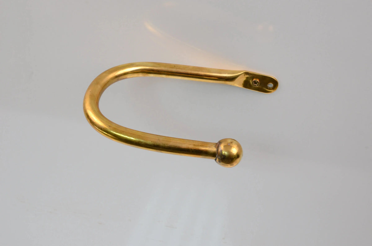 Brass Curtain Holdback, Minimalist U Shape Drapery Tieback