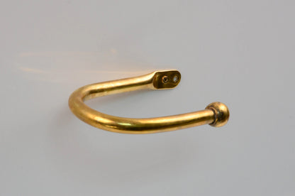 Brass Curtain Holdback, Minimalist U Shape Drapery Tieback
