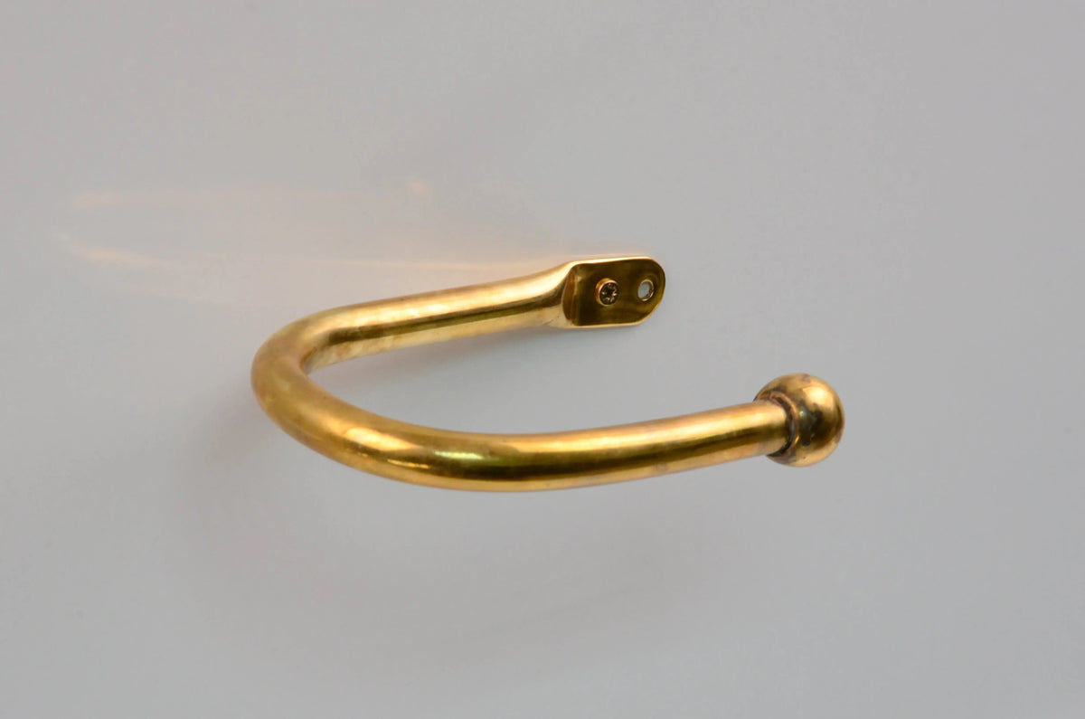 Brass Curtain Holdback, Minimalist U Shape Drapery Tieback