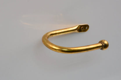Brass Curtain Holdback, Minimalist U Shape Drapery Tieback