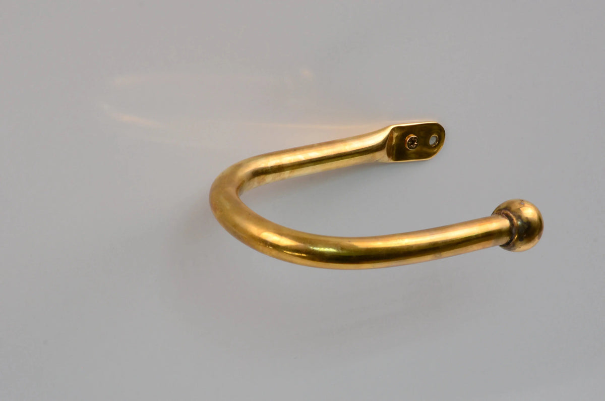 Brass Curtain Holdback, Minimalist U Shape Drapery Tieback