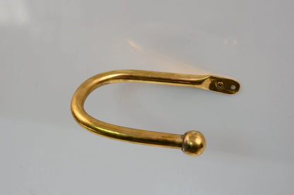 Brass Curtain Holdback, Minimalist U Shape Drapery Tieback