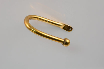 Brass Curtain Holdback, Minimalist U Shape Drapery Tieback