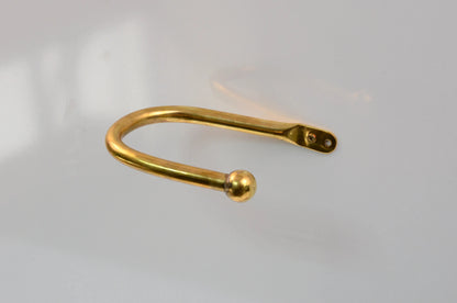 Brass Curtain Holdback, Minimalist U Shape Drapery Tieback