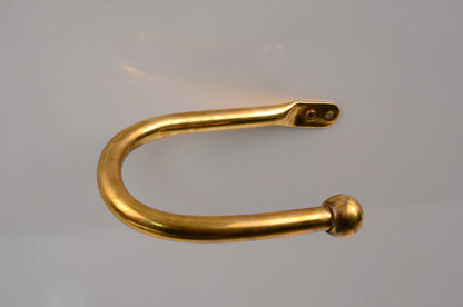 Brass Curtain Holdback, Minimalist U Shape Drapery Tieback