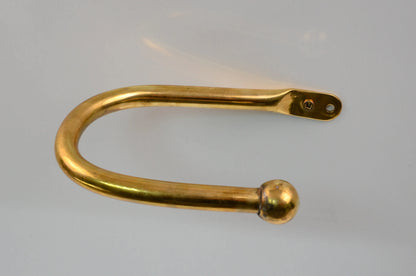 Brass Curtain Holdback, Minimalist U Shape Drapery Tieback