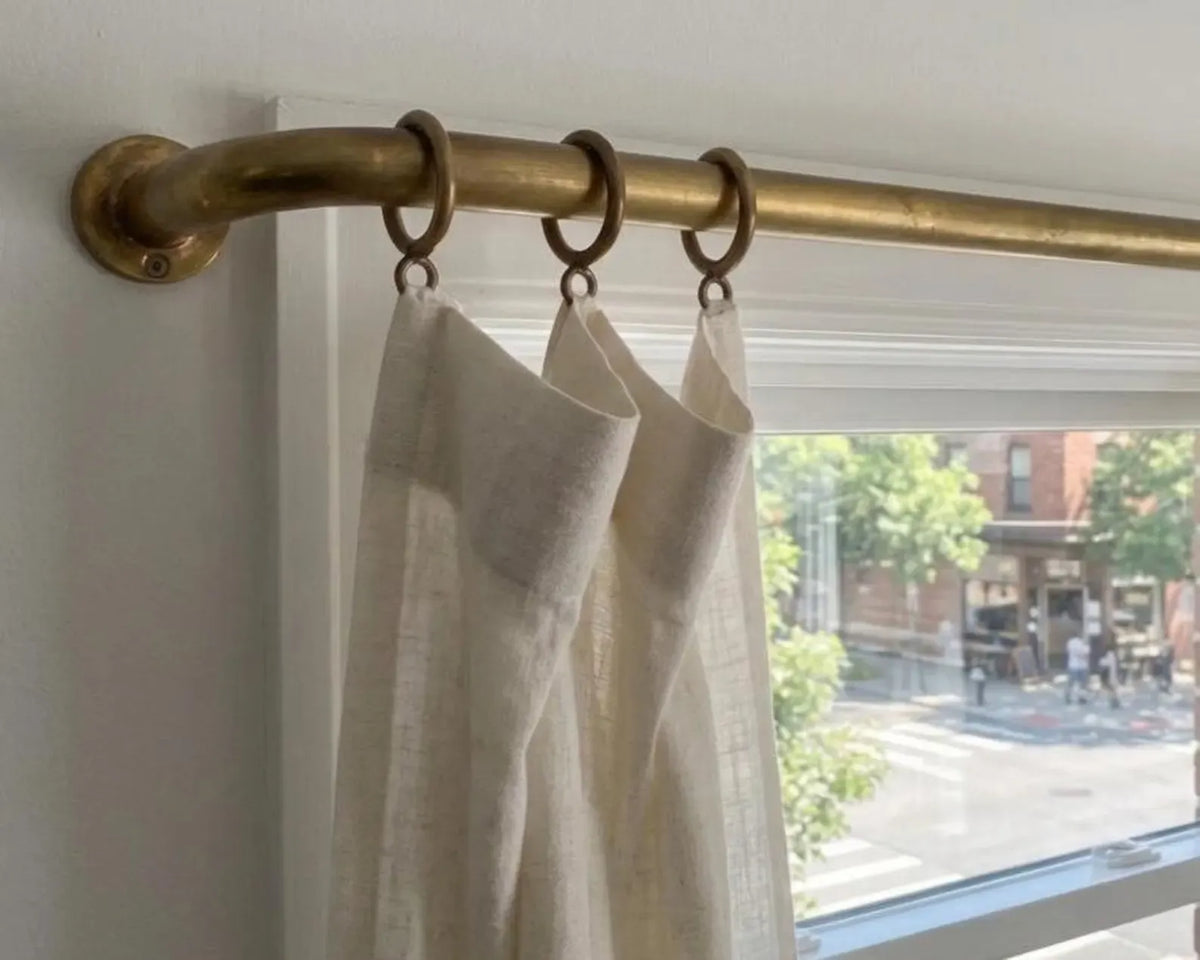 Burnished Brass French Return 20 mm Curtain Rod with Rings