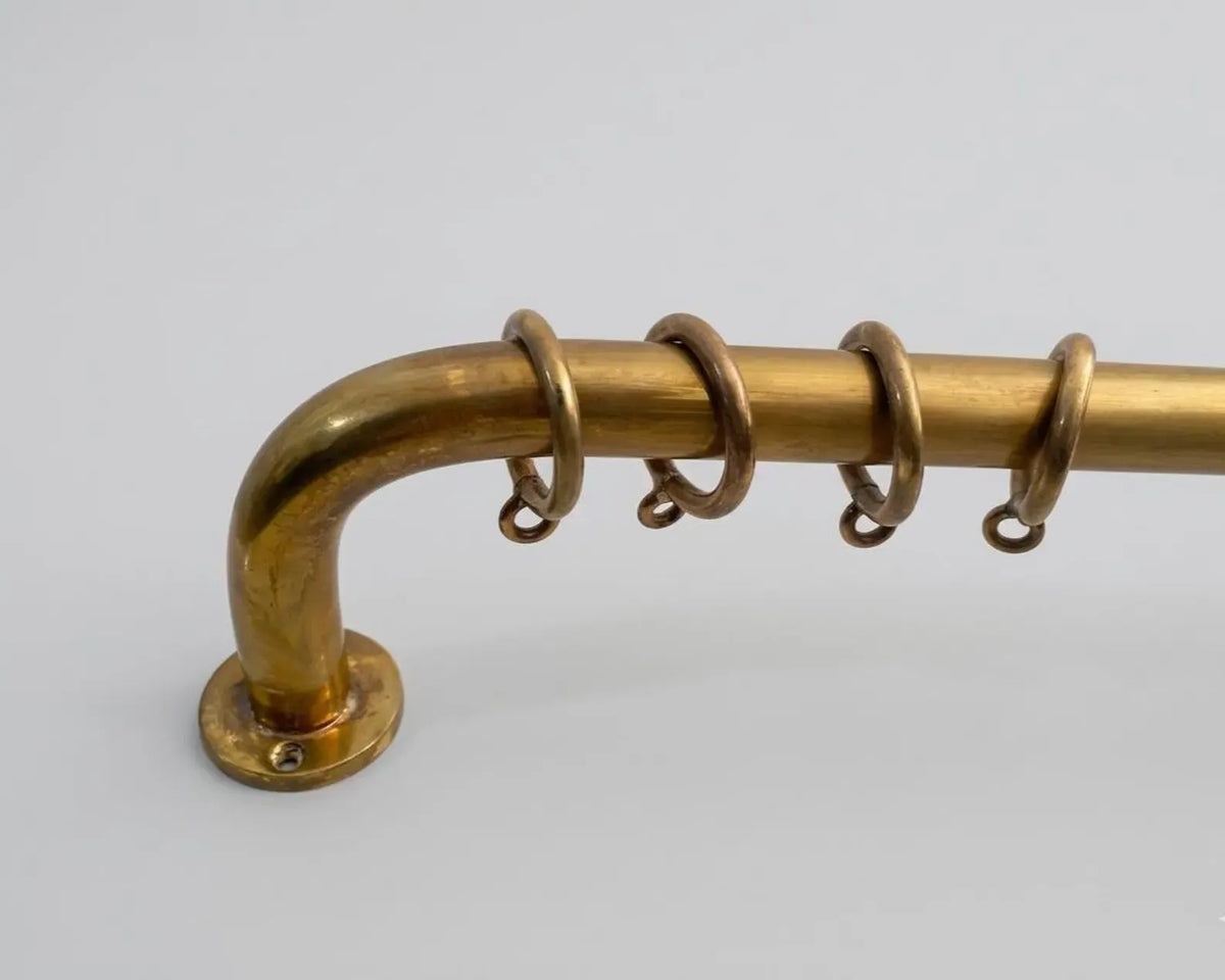 Burnished Brass French Return 20 mm Curtain Rod with Rings